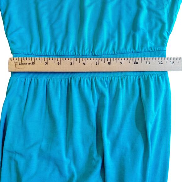 Athleta Santorini Cinch Midi Dress Sleeveless Turquoise Blue Size XS - Picture 7 of 8